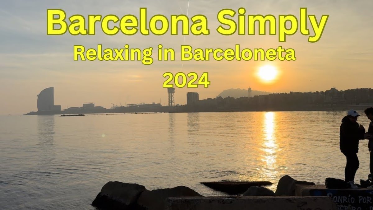 Barceloneta Beach Sunset and Promenade: Barcelona's Waterfront at Golden Hour beach view