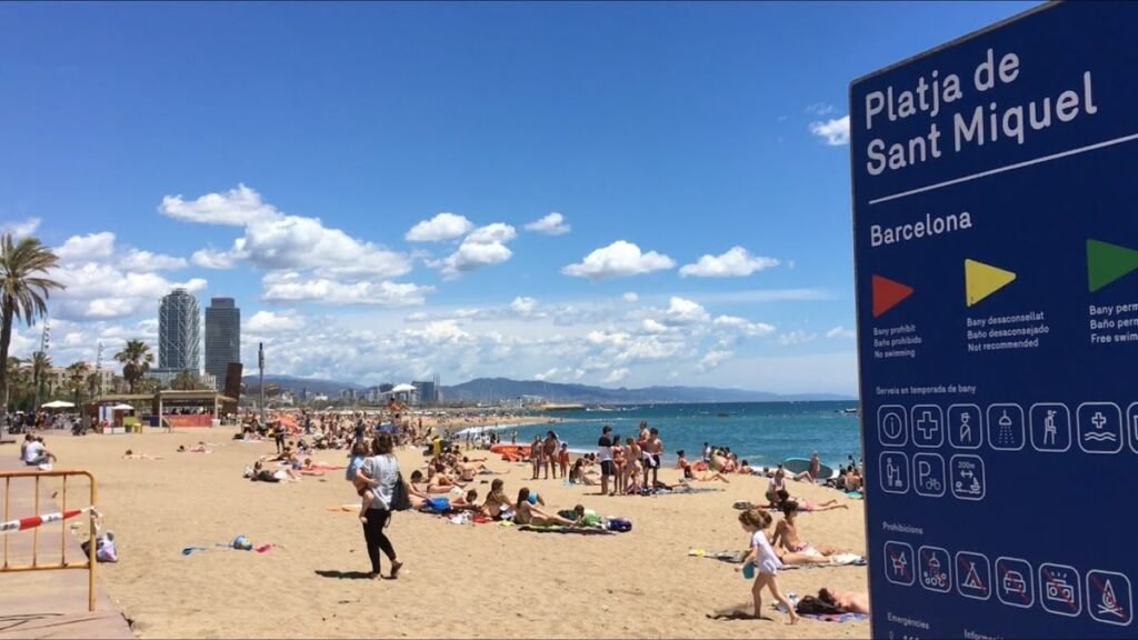 Things to Do at Barceloneta Beach: 9 Activities and the Port Cable Car beach view